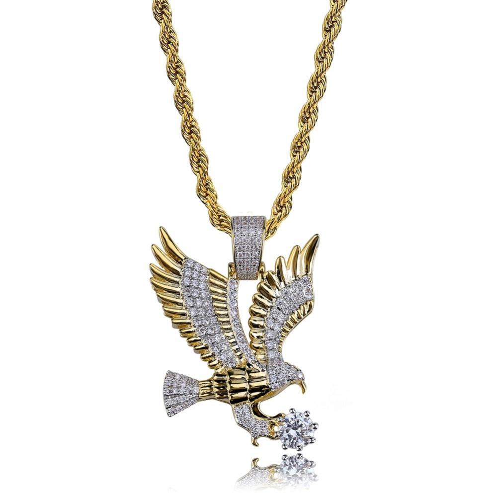 ICED OUT EAGLE AAA+ PENDANT & CHAIN