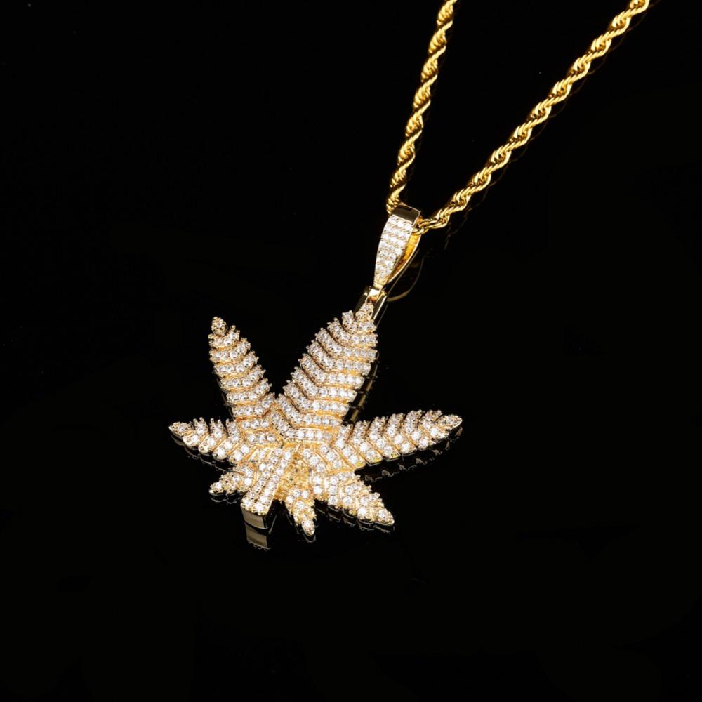 BLUE ICE LEAF PENDANT & CHAIN AAAA+