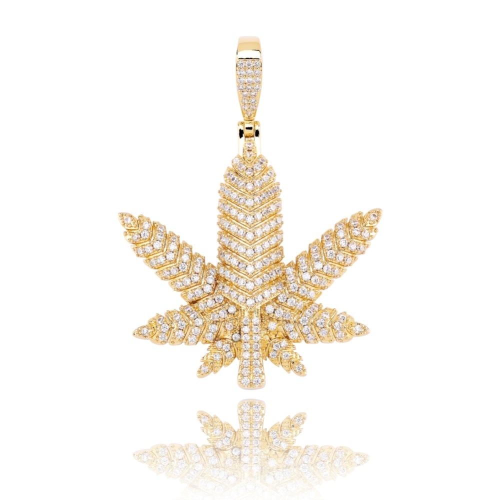 BLUE ICE LEAF PENDANT & CHAIN AAAA+