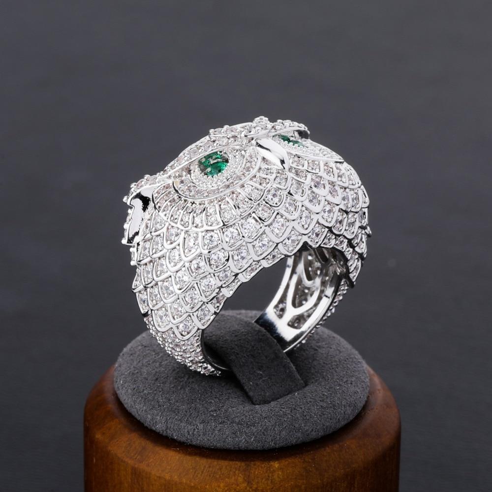 OWL FACE LAB MADE EMERALD AAA+ RING