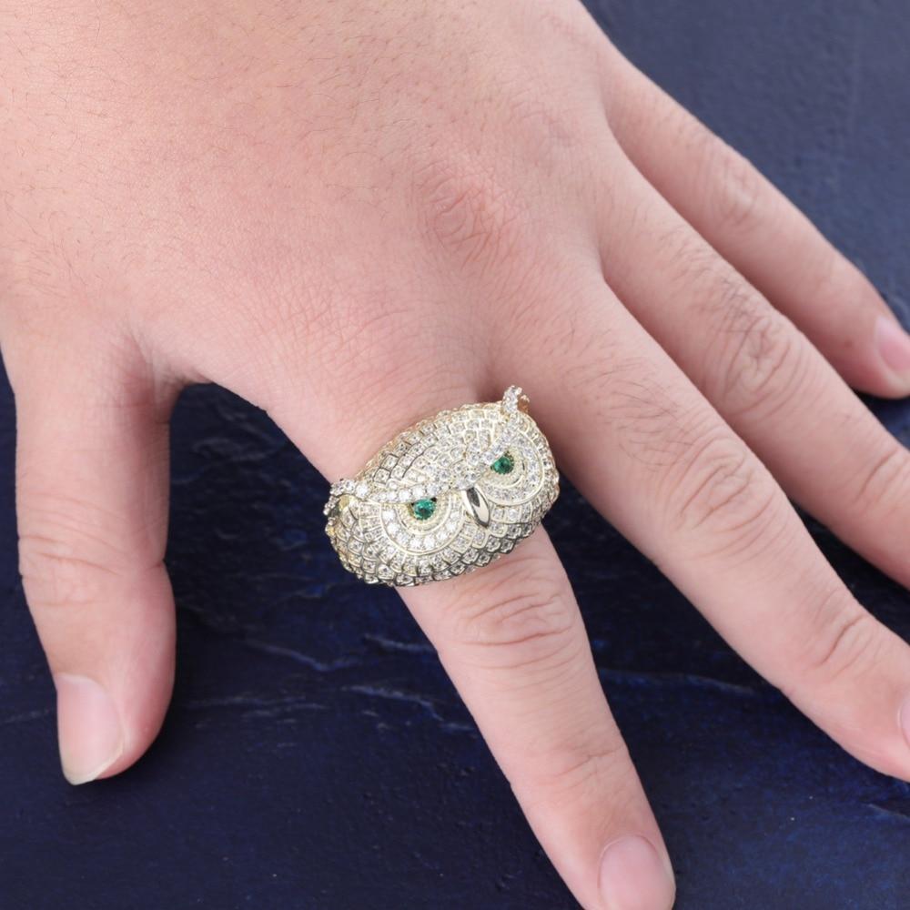 OWL FACE LAB MADE EMERALD AAA+ RING
