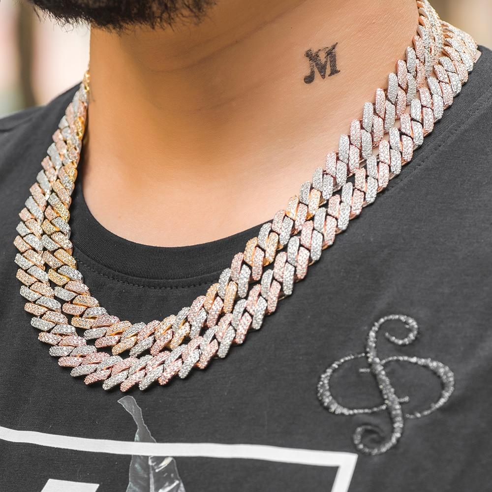TWO TONE AAA+ PRONG CUBAN LINK