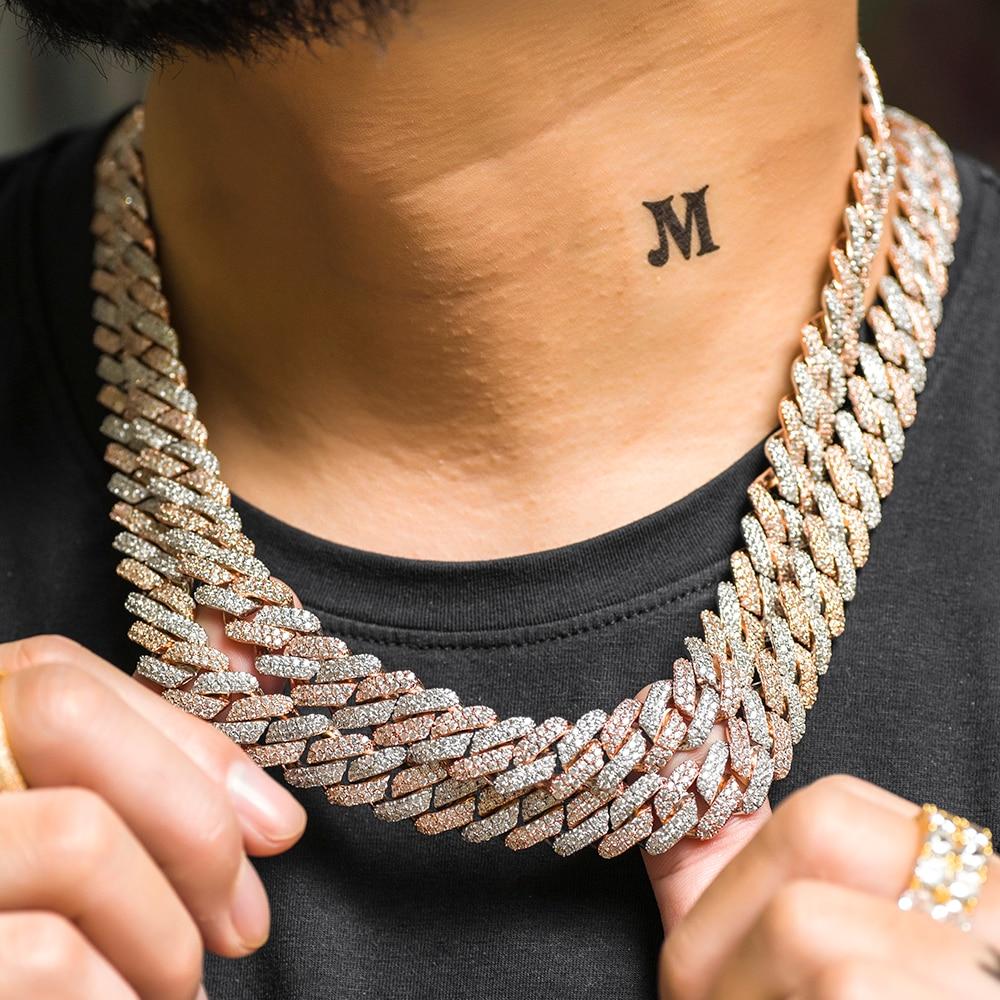 TWO TONE AAA+ PRONG CUBAN LINK