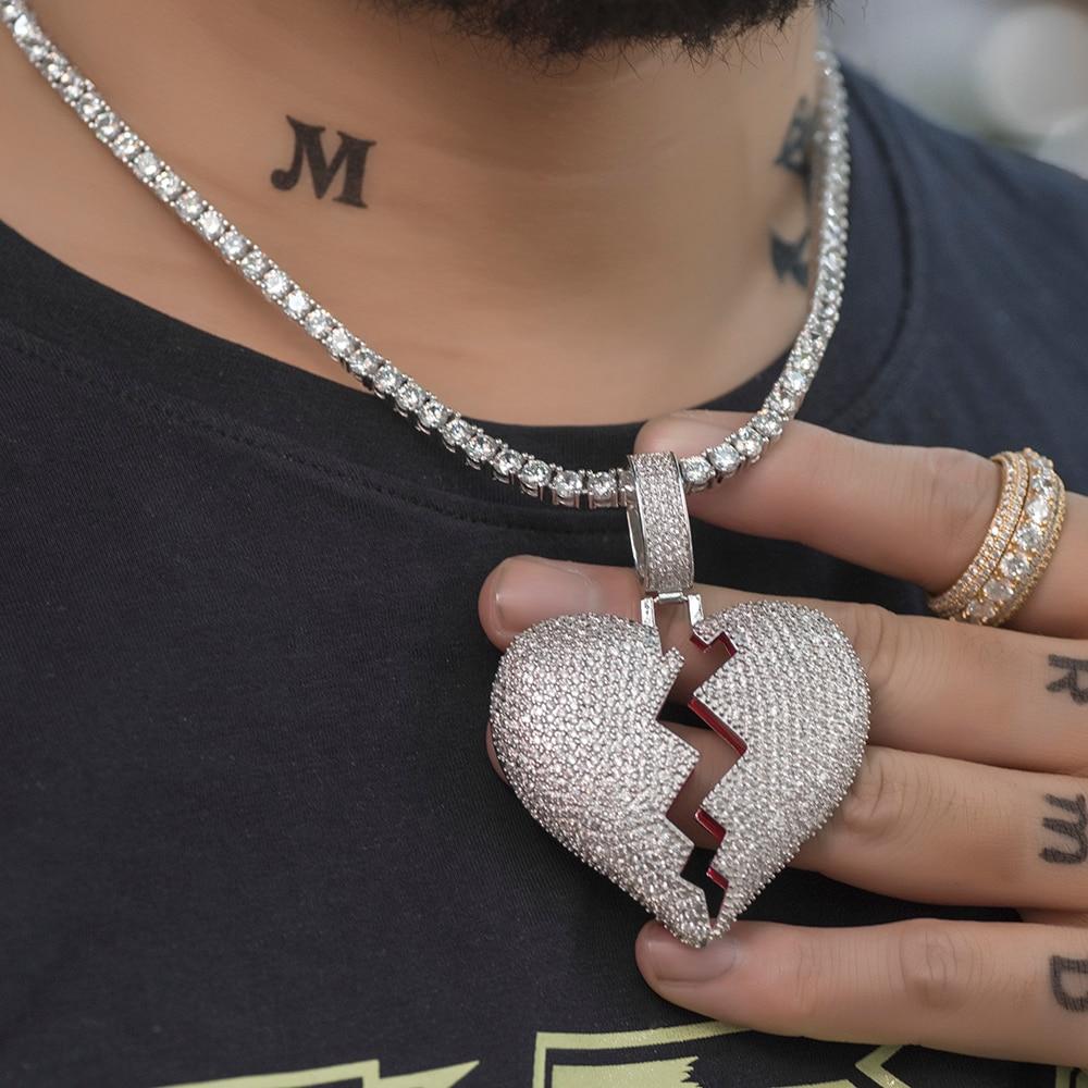 BROKEN HEART AAAA+ LAB MADE PENDANT