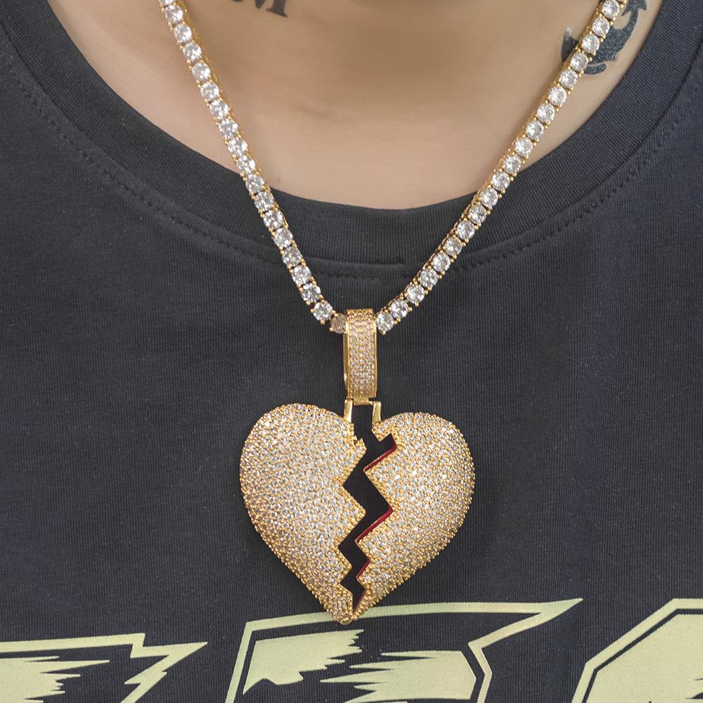 BROKEN HEART AAAA+ LAB MADE PENDANT