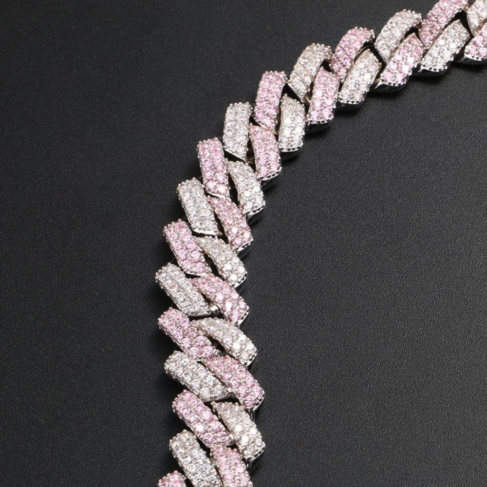 PINK & SILVER CUBAN LINK