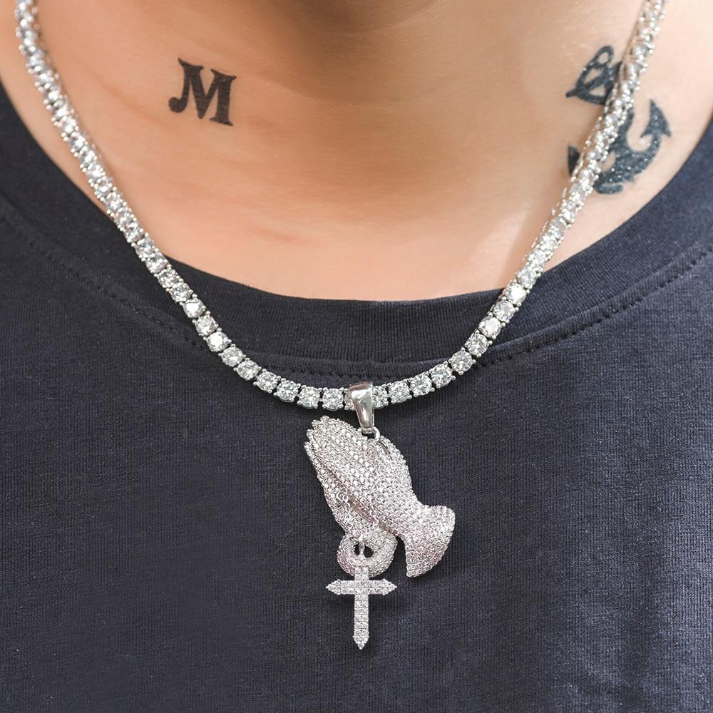 PRAY UP AAAAA+ (EXCLUSIVE) PENDANT & PAVE LAB MADE CHAIN