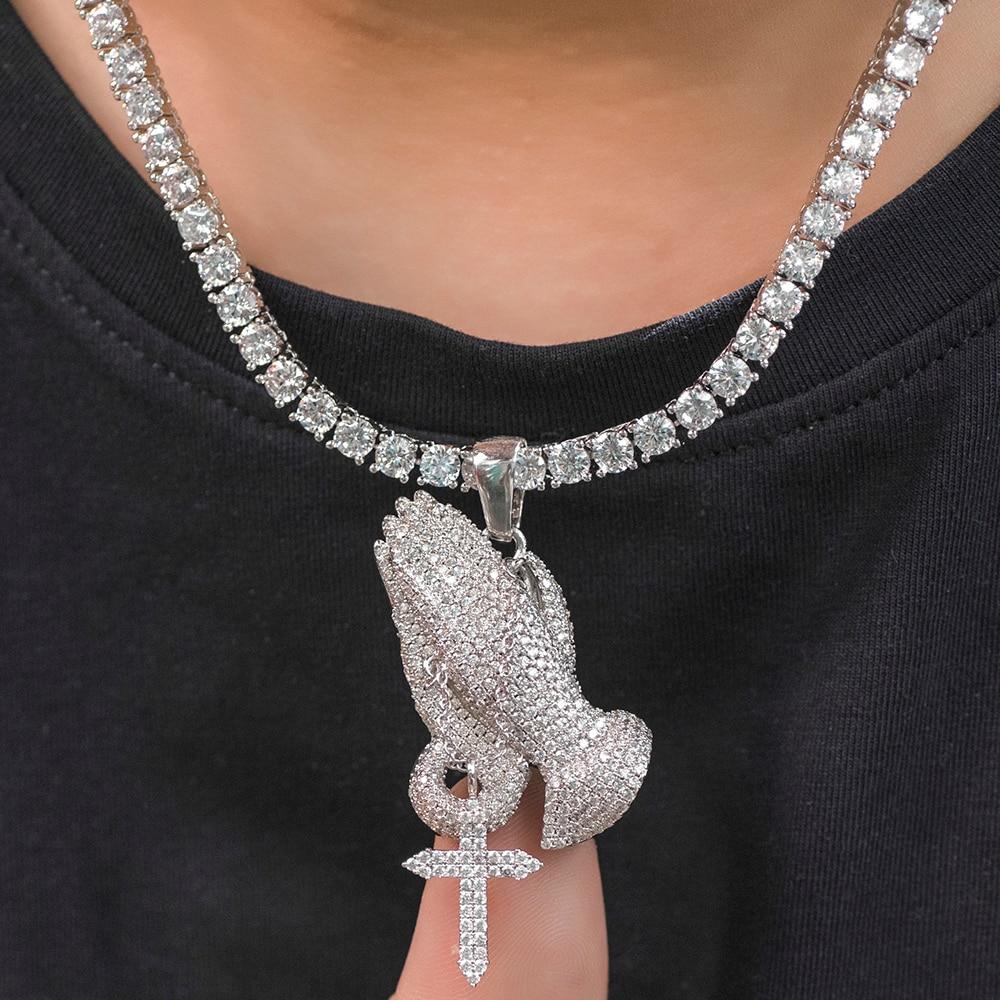PRAY UP AAAAA+ (EXCLUSIVE) PENDANT & PAVE LAB MADE CHAIN