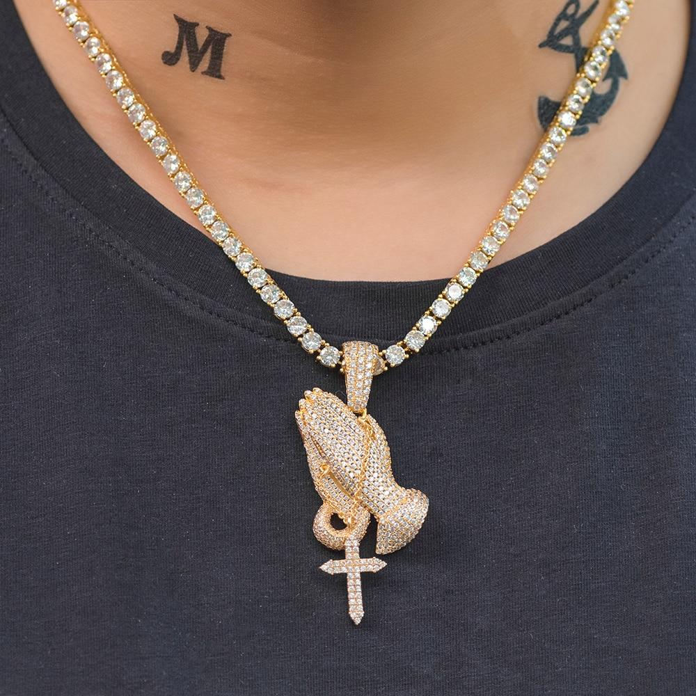 PRAY UP AAAAA+ (EXCLUSIVE) PENDANT & PAVE LAB MADE CHAIN