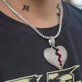 BROKEN HEART AAAA+ LAB MADE PENDANT