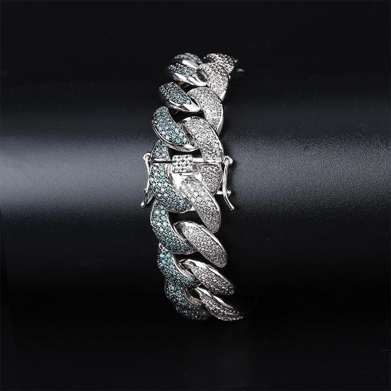 BLUE/PLATINUM CUBAN CHAIN AAAA+