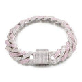 PINK & SILVER CUBAN LINK