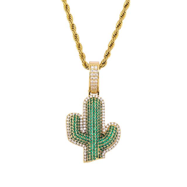 CACTUS PENDANT & CHAIN AAA+