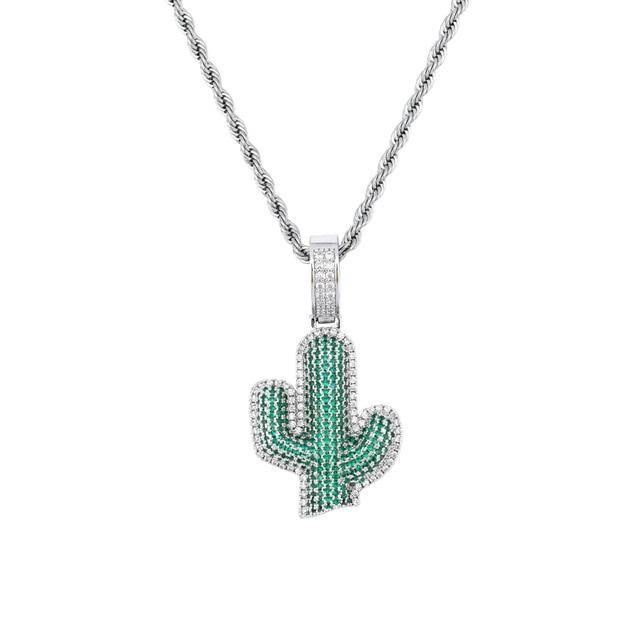 CACTUS PENDANT & CHAIN AAA+