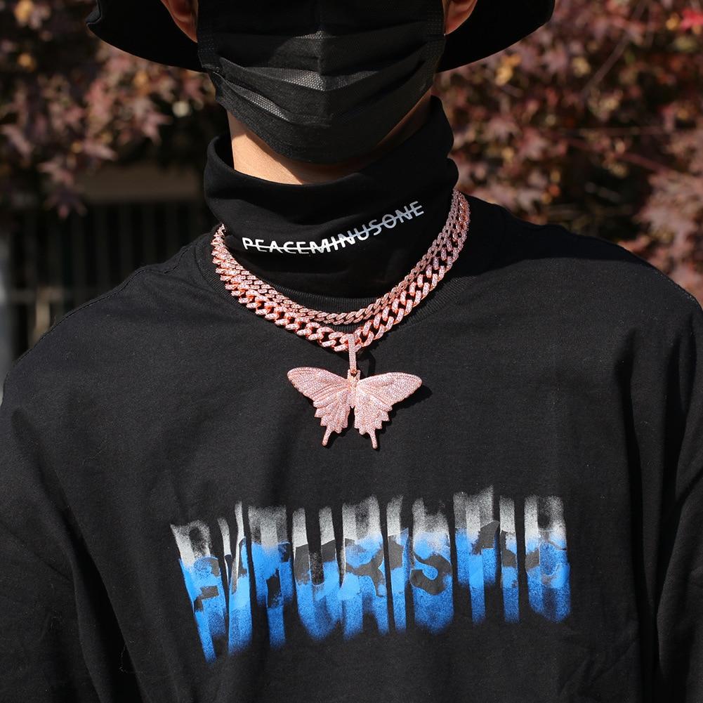 PINK ICE AAAA+ BUTTERFLY CHAIN & PENDANT