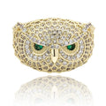 OWL FACE LAB MADE EMERALD AAA+ RING