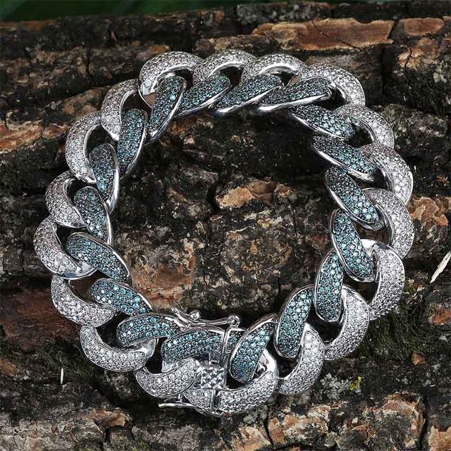 BLUE/PLATINUM CUBAN CHAIN AAAA+
