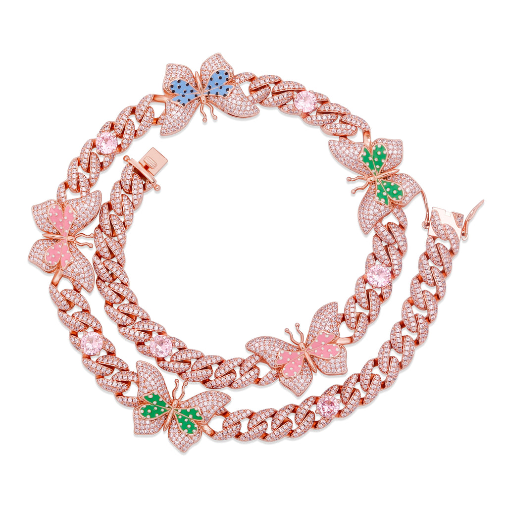 TRI-COLOR BUTTERFLY CHAIN AAA+