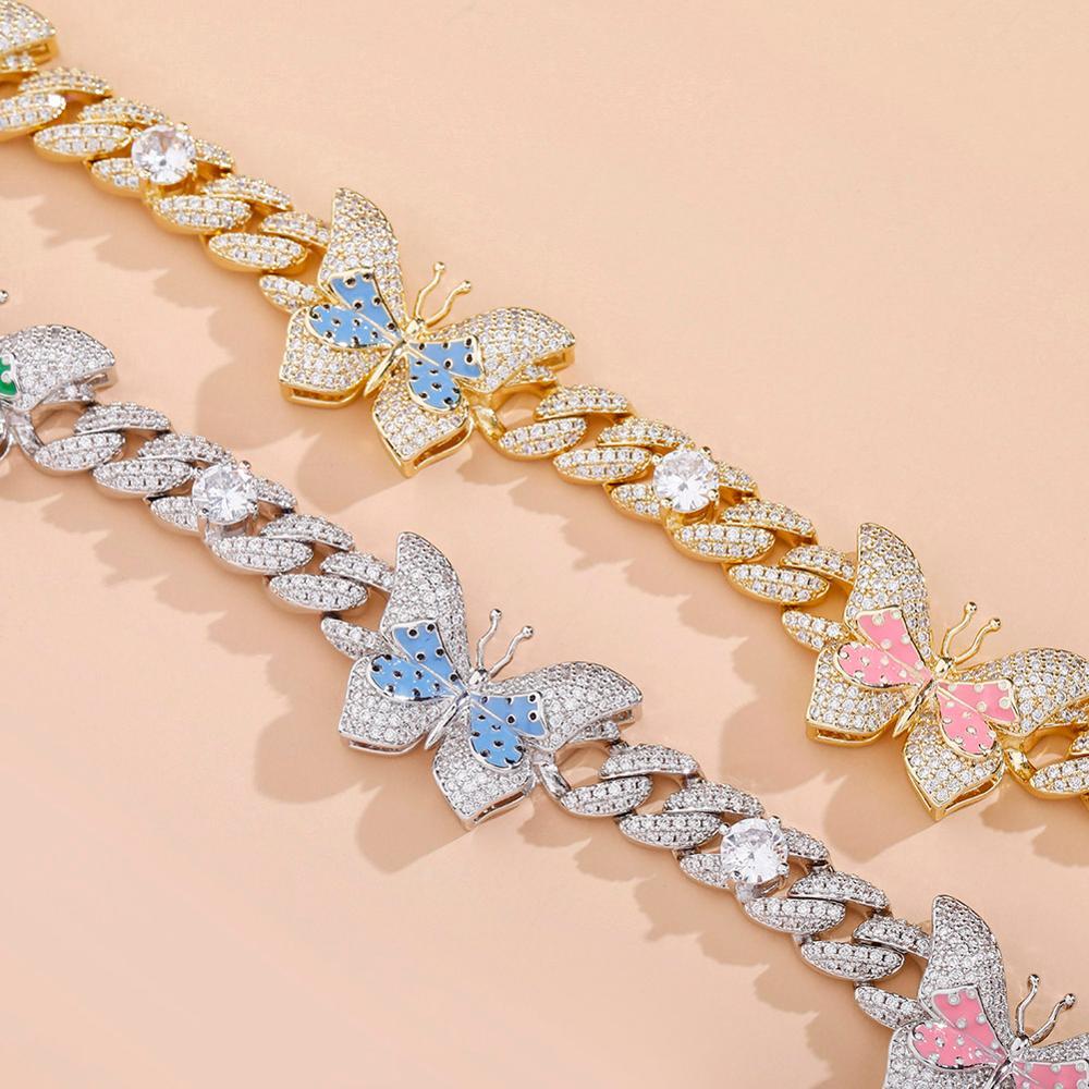 TRI-COLOR BUTTERFLY CHAIN AAA+