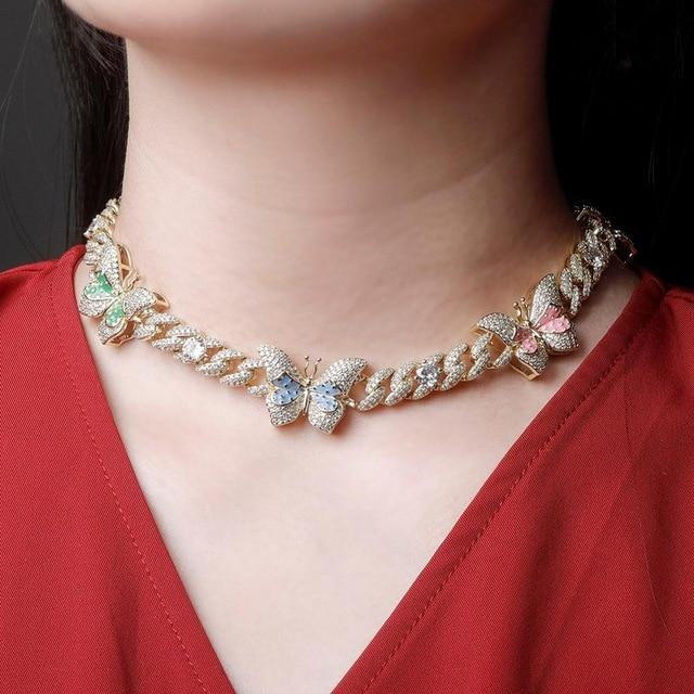 TRI-COLOR BUTTERFLY CHAIN AAA+
