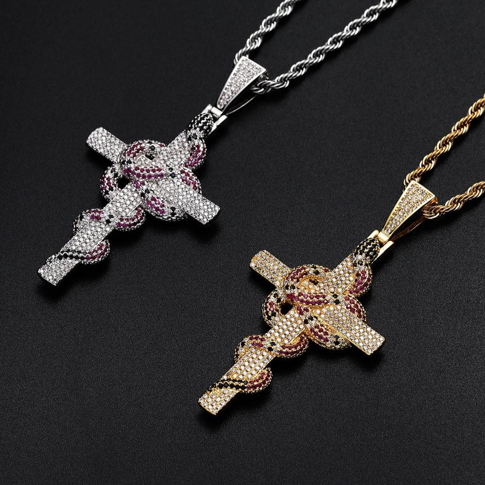 THICK GUCCI & CROSS PENDANT & CHAIN AAA+