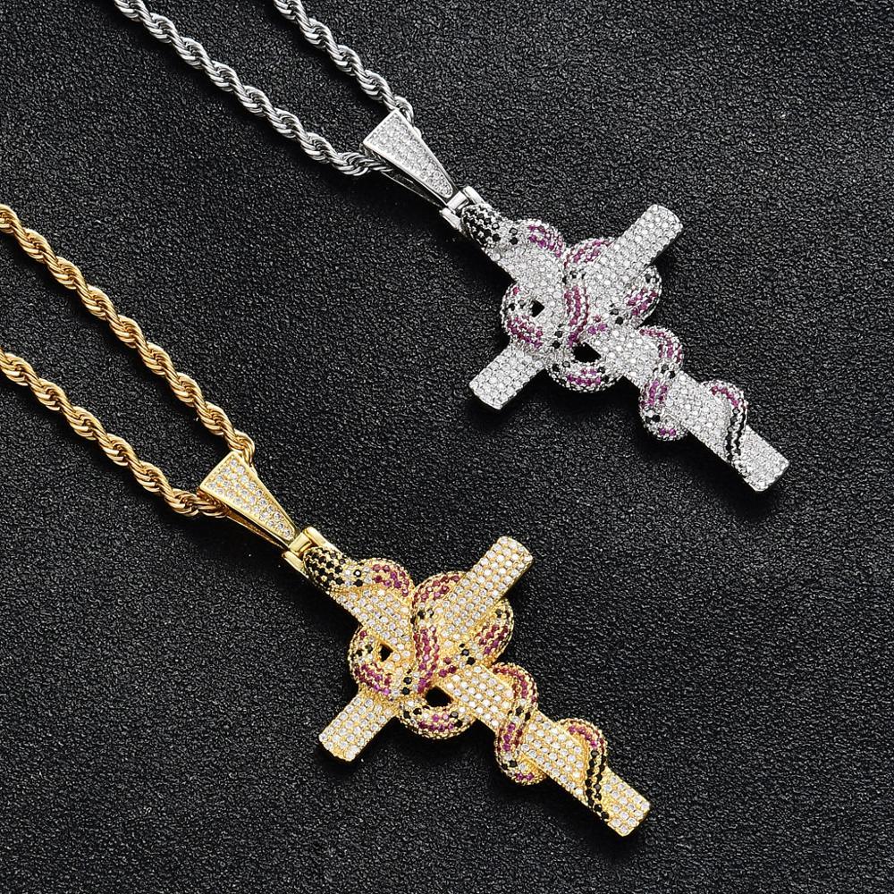 THICK GUCCI & CROSS PENDANT & CHAIN AAA+