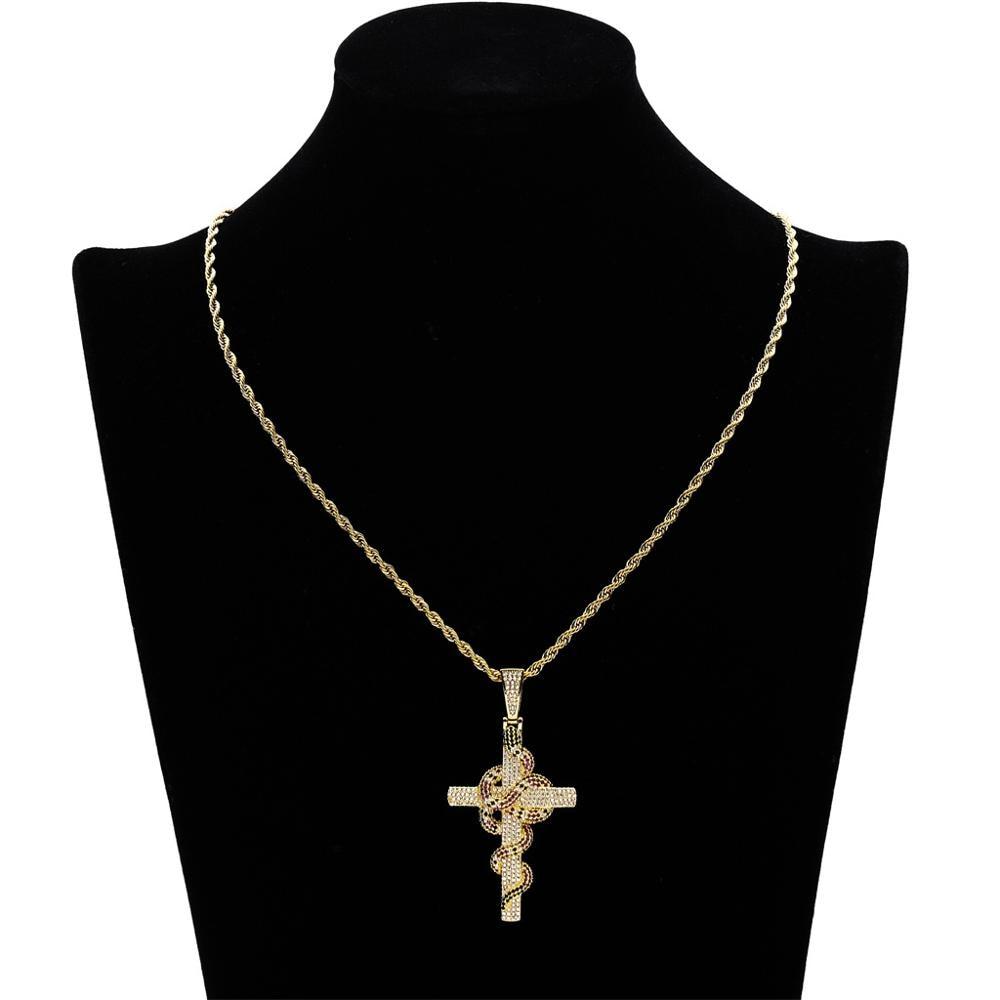 THICK GUCCI & CROSS PENDANT & CHAIN AAA+