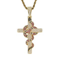 THICK GUCCI & CROSS PENDANT & CHAIN AAA+