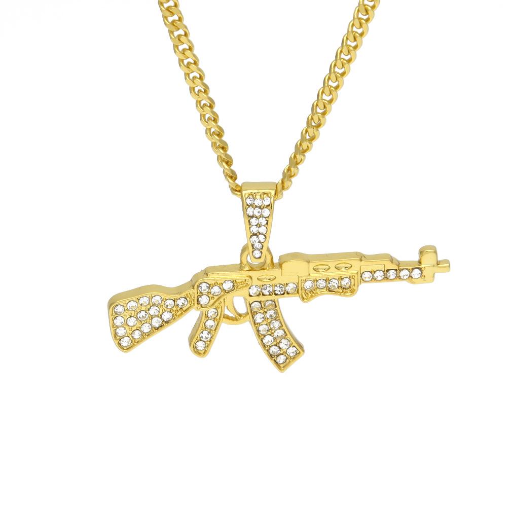 GOLD AK-47 AAAA+ PENDANT & CHAIN