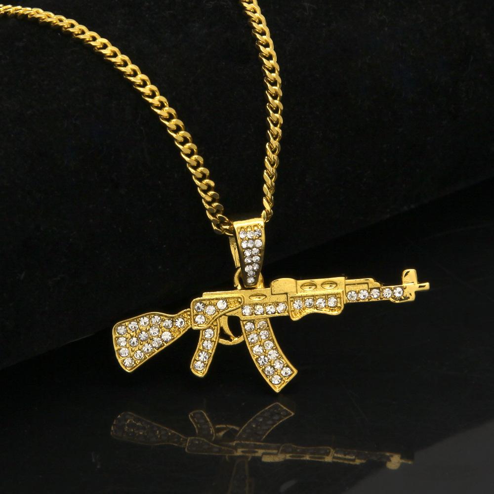 GOLD AK-47 AAAA+ PENDANT & CHAIN