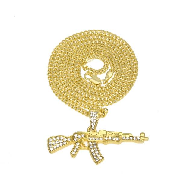 GOLD AK-47 AAAA+ PENDANT & CHAIN